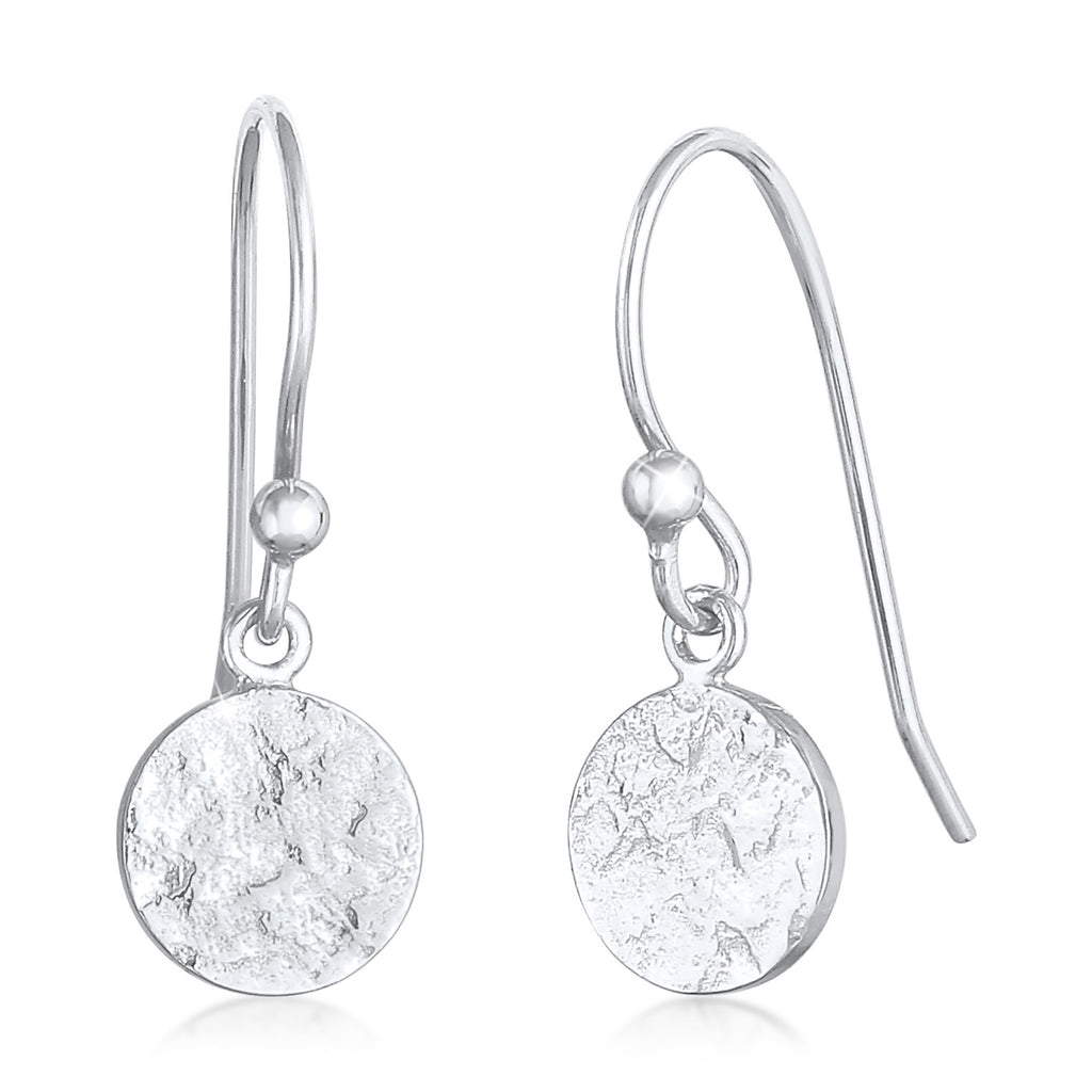 Silber - Elli | Ohrhänger Plättchen gehämmert | 925er Sterling Silber