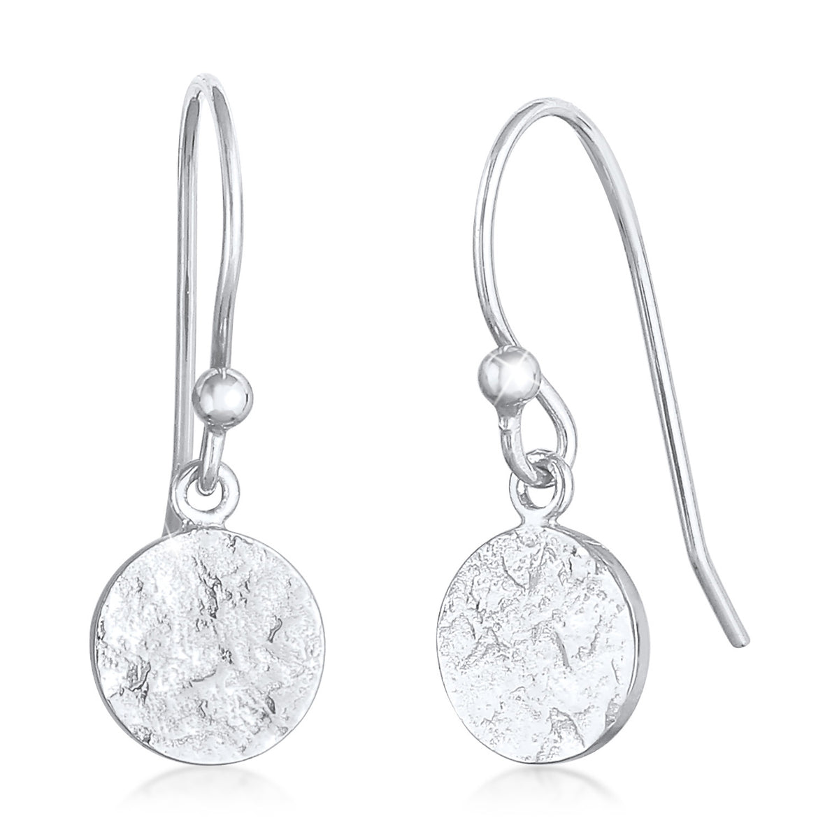 Silber - Elli | Ohrhänger Plättchen gehämmert | 925er Sterling Silber