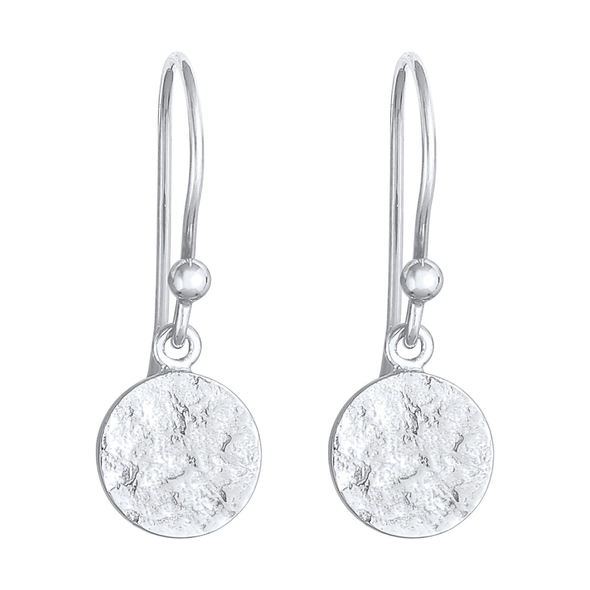 Silber - Elli | Ohrhänger Plättchen gehämmert | 925er Sterling Silber