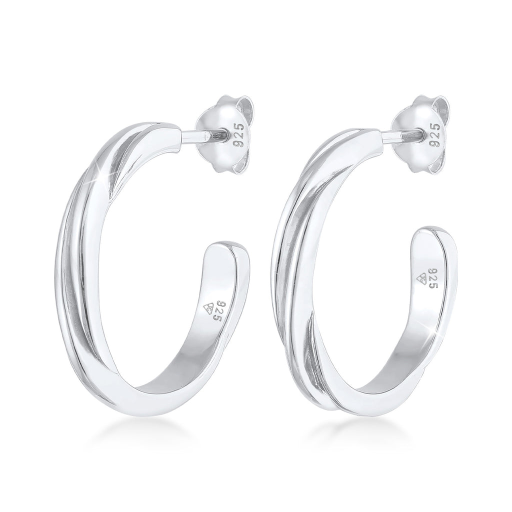 Silber - Elli | Creolen Twisted | 925er Sterling Silber