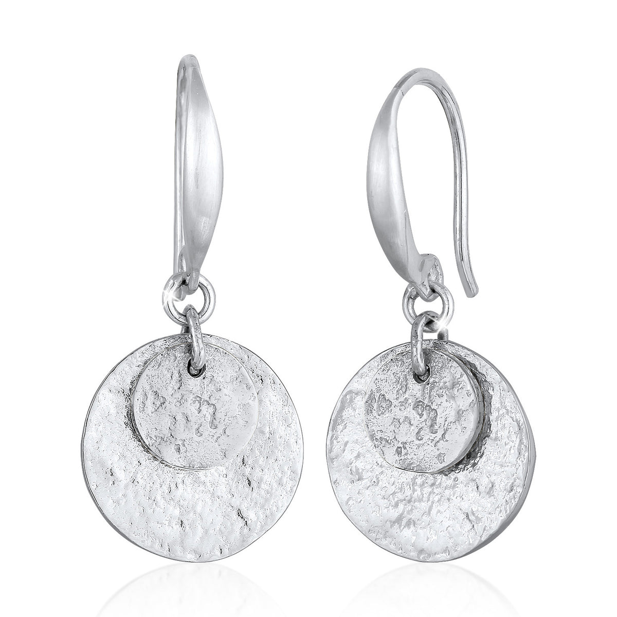Silber - Elli | Ohrhänger Plättchen Matt | 925er Sterling Silber