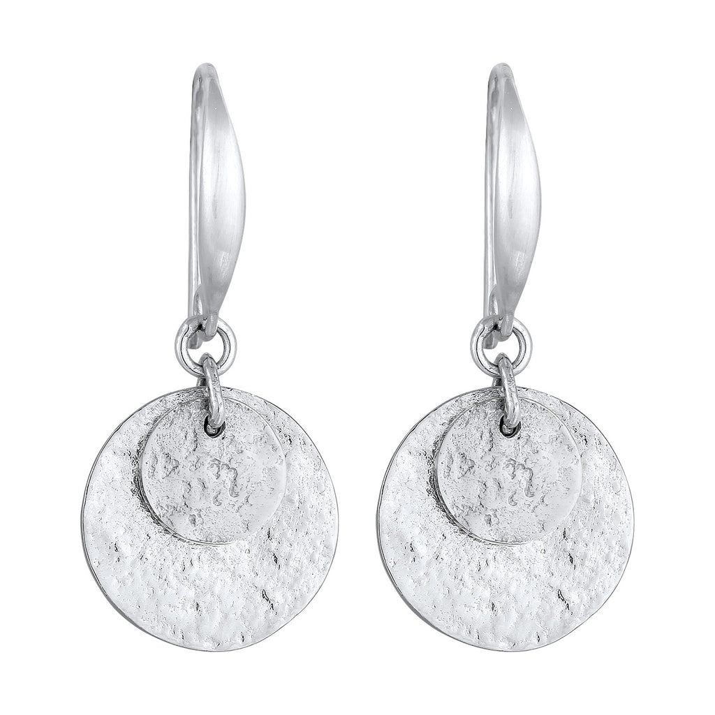 Silber - Elli | Ohrhänger Plättchen Matt | 925er Sterling Silber
