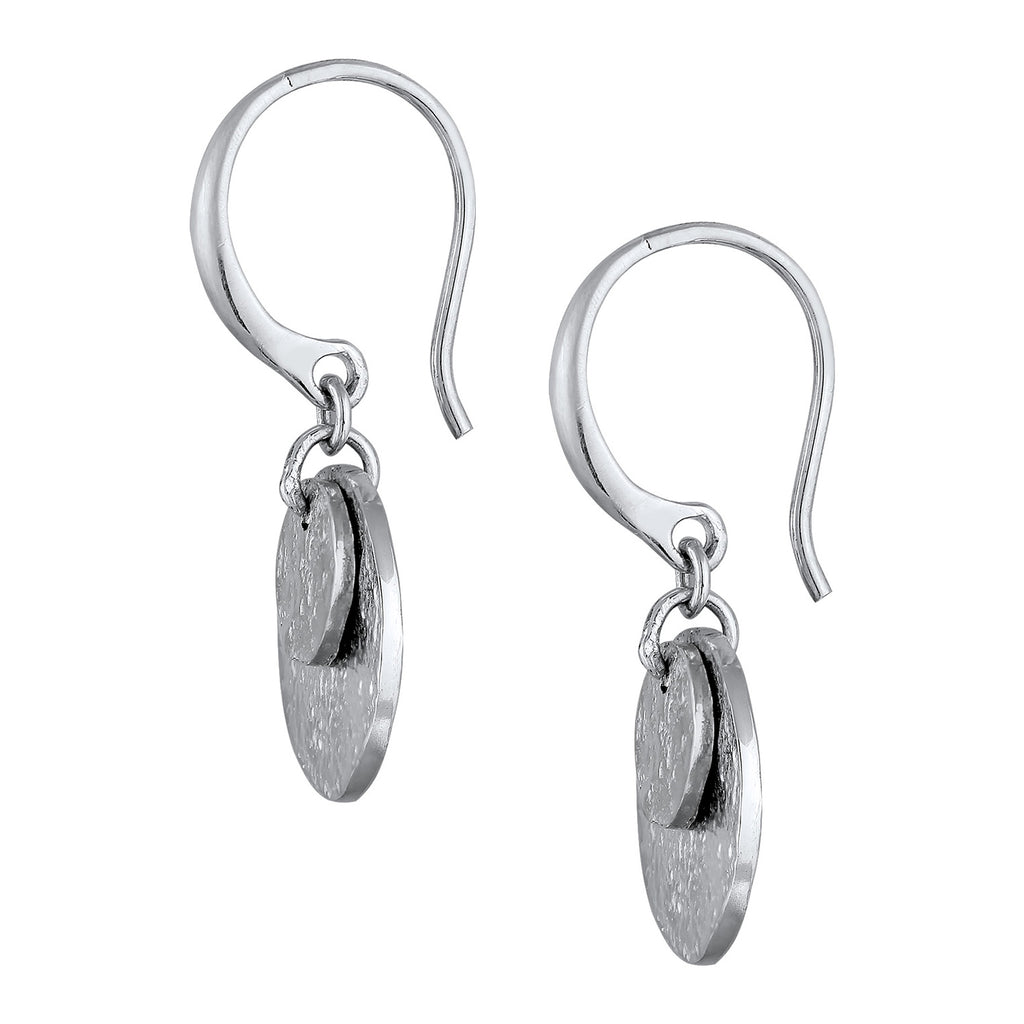 Silber - Elli | Ohrhänger Plättchen Matt | 925er Sterling Silber