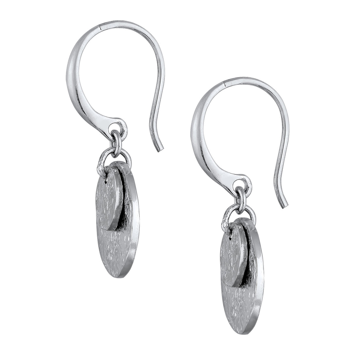 Silber - Elli | Ohrhänger Plättchen Matt | 925er Sterling Silber