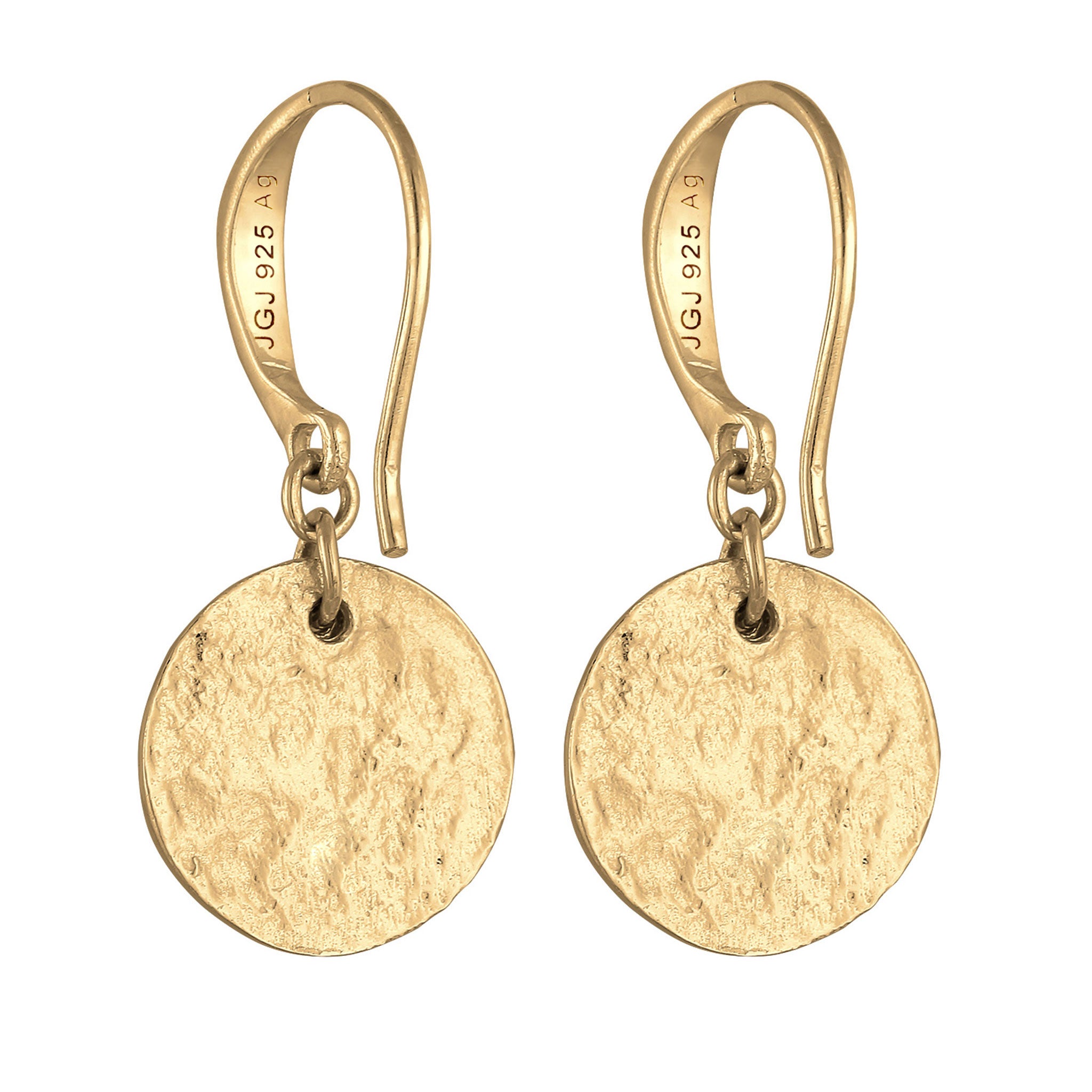 Gold - Elli | Ohrhänger Plättchen Matt | 925er Sterling Silber vergoldet