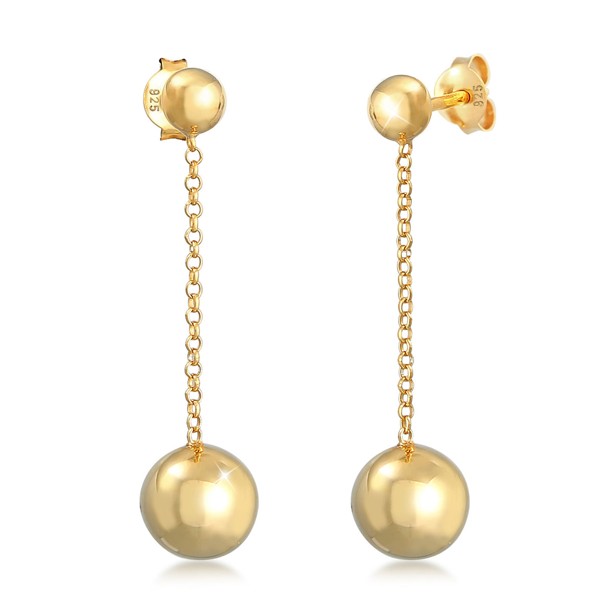 Gold - Elli | Ohrhänger Kugeln | 925er Sterling Silber