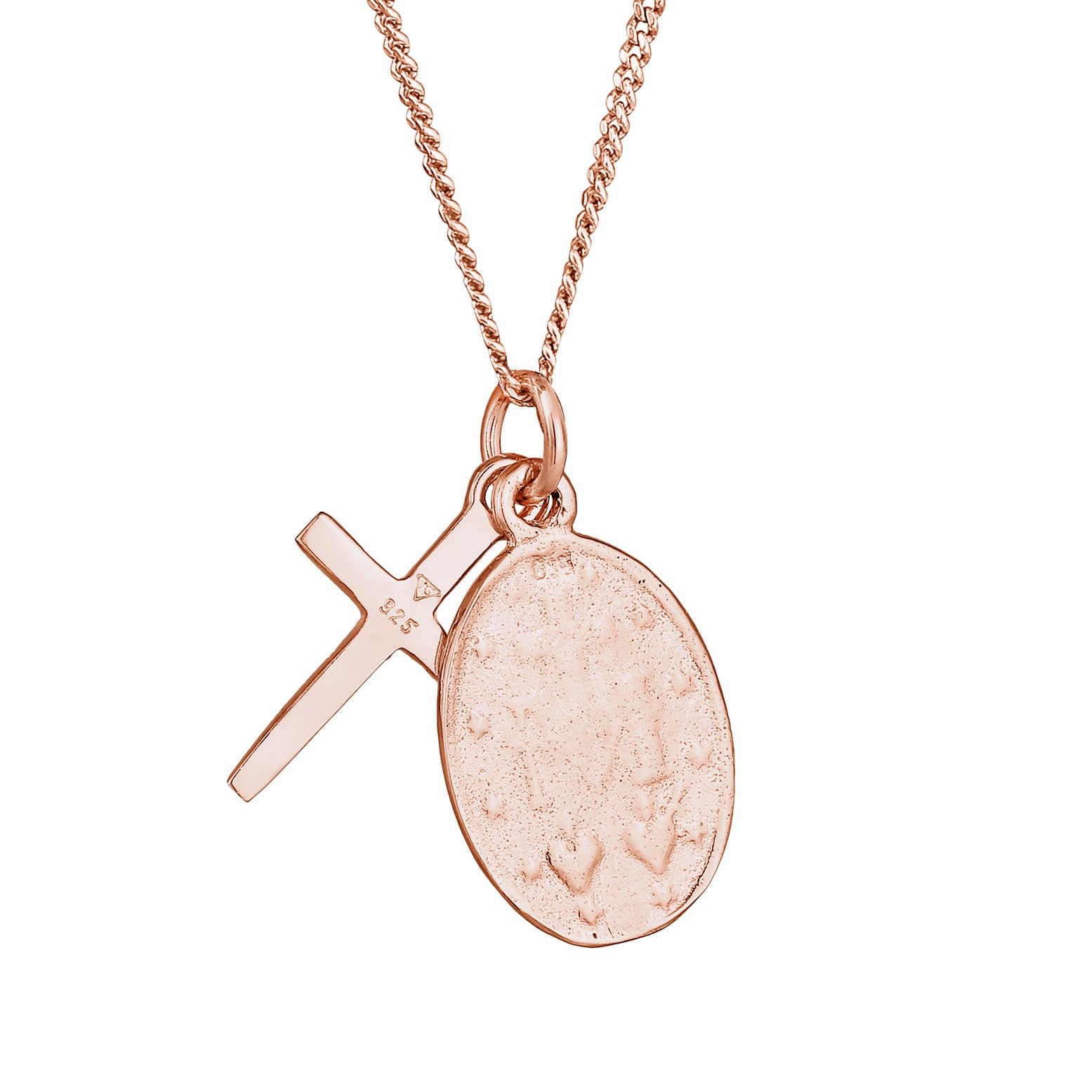 Roségold - Elli | Halskette Kreuz | 925 Sterling Silber Rosévergoldet