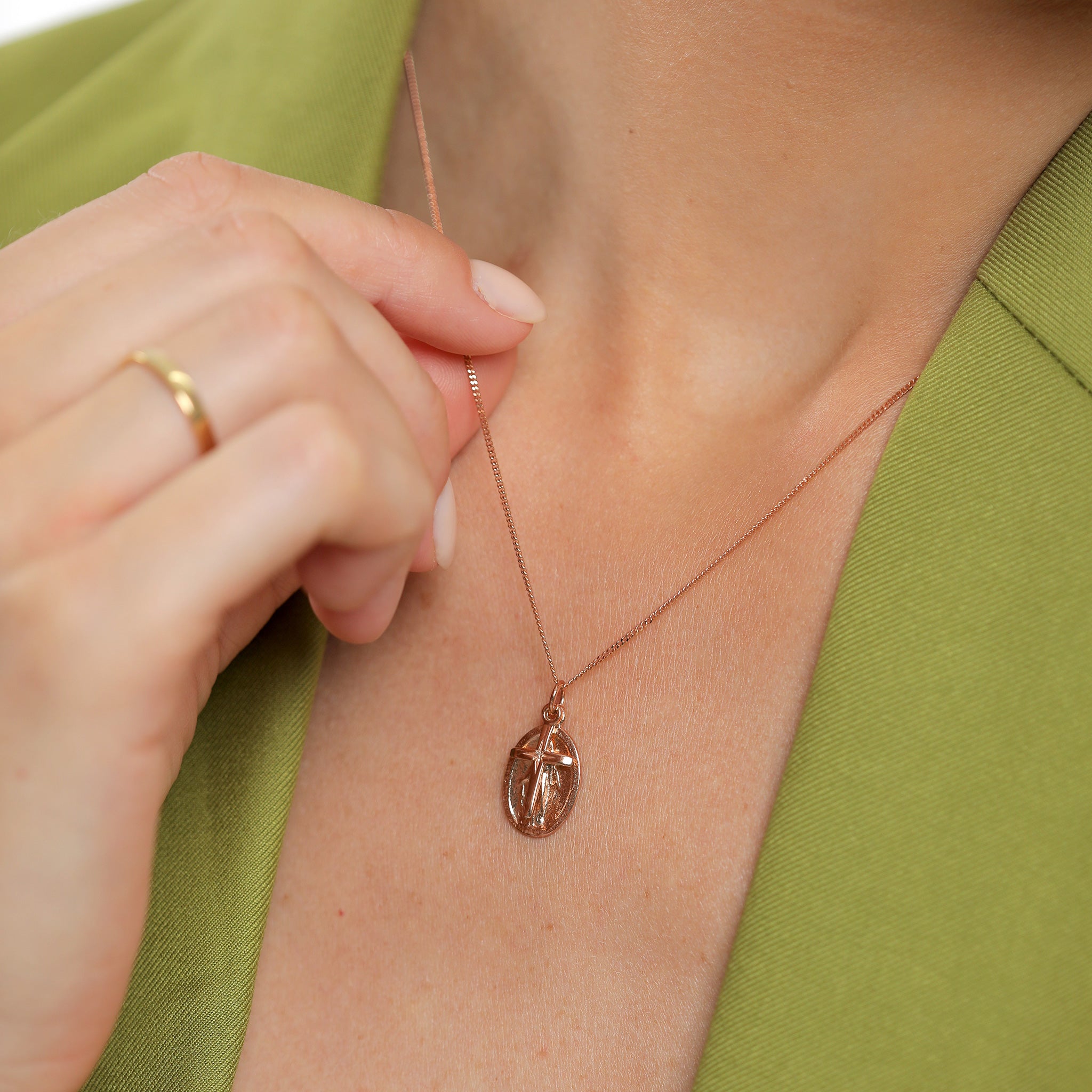 Roségold - Elli | Halskette Kreuz | 925 Sterling Silber Rosévergoldet