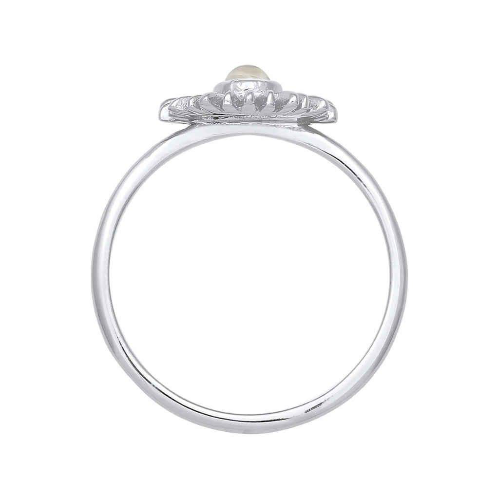 Silber - Elli | Ring Sonne | Mondstein (Weiß) | 925er Sterling Silber