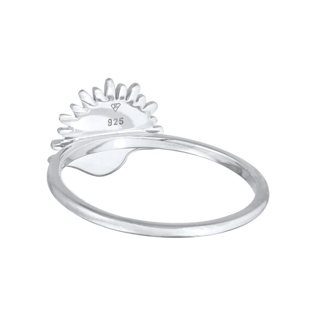 Silber - Elli | Ring Sonne | Mondstein (Weiß) | 925er Sterling Silber