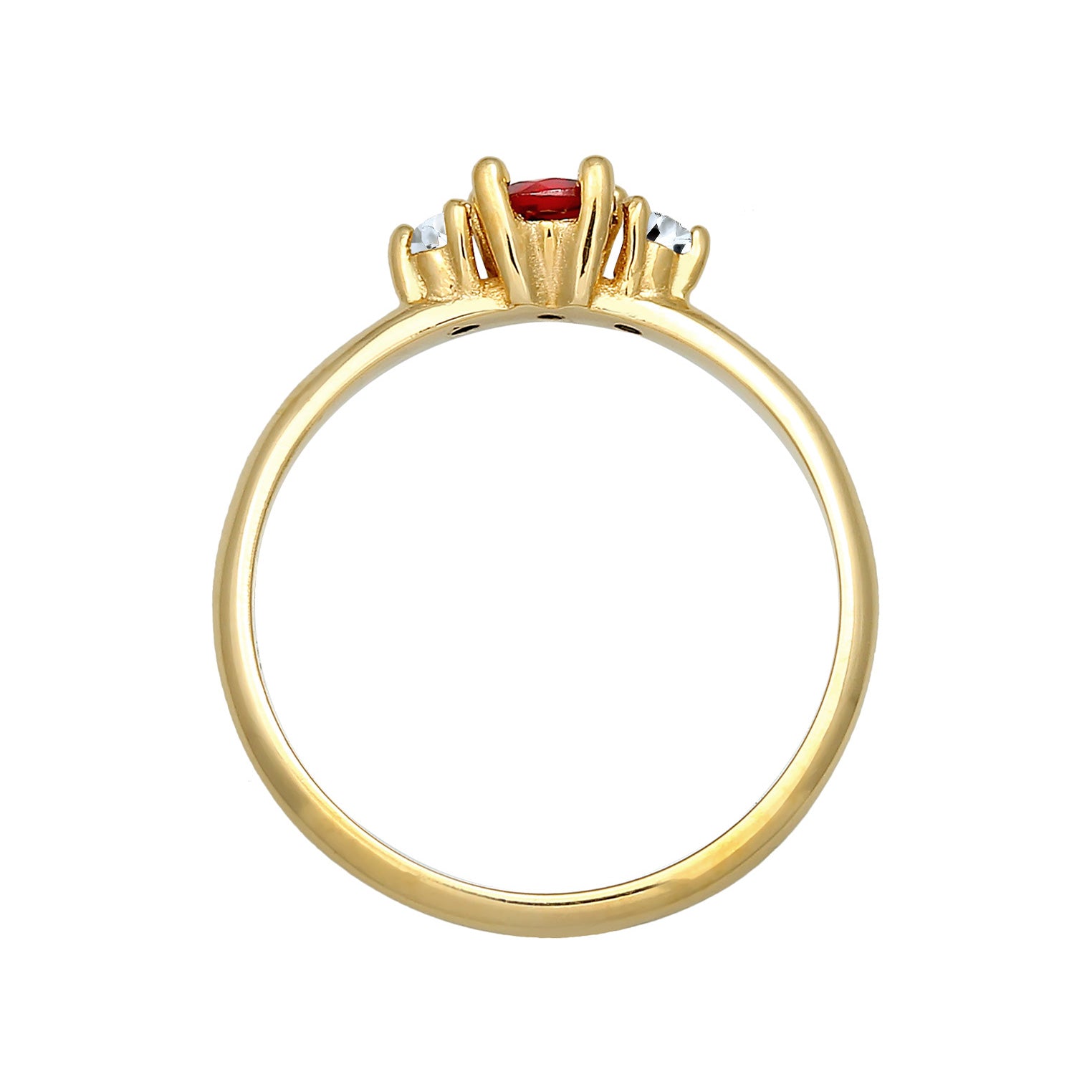 Gold - Elli PREMIUM | Ring | Granat (rot), Topas (weiß) | 925er Sterling Silber
