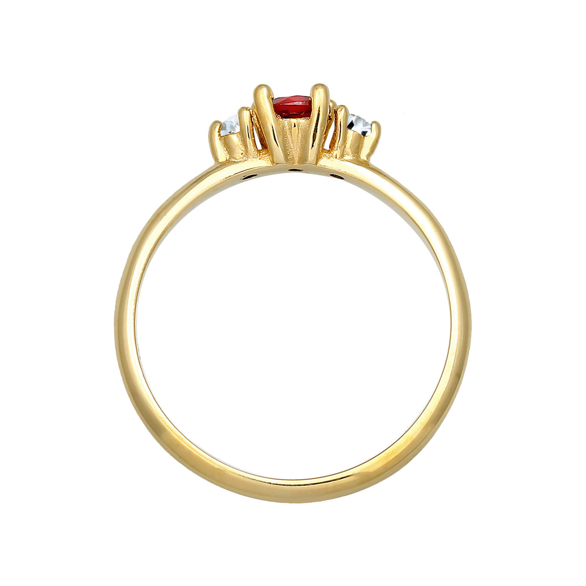 Gold - Elli PREMIUM | Ring | Granat (rot), Topas (weiß) | 925er Sterling Silber