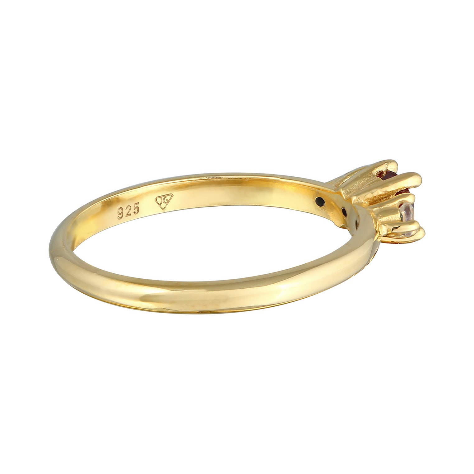 Gold - Elli PREMIUM | Ring | Granat (rot), Topas (weiß) | 925er Sterling Silber