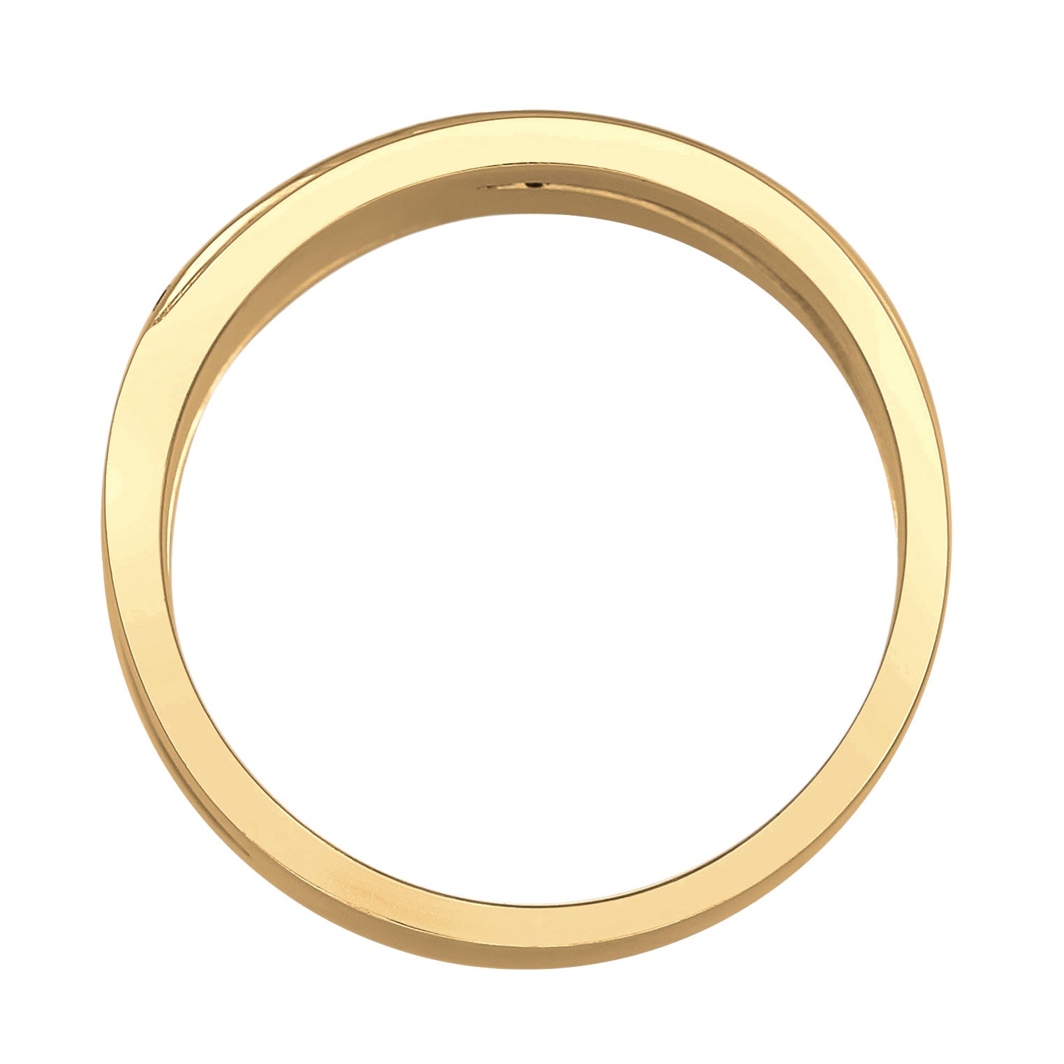 Gold - Elli | Bandring Gedreht | Kristalle (Weiß) | 925er Sterling Silber Vergoldet
