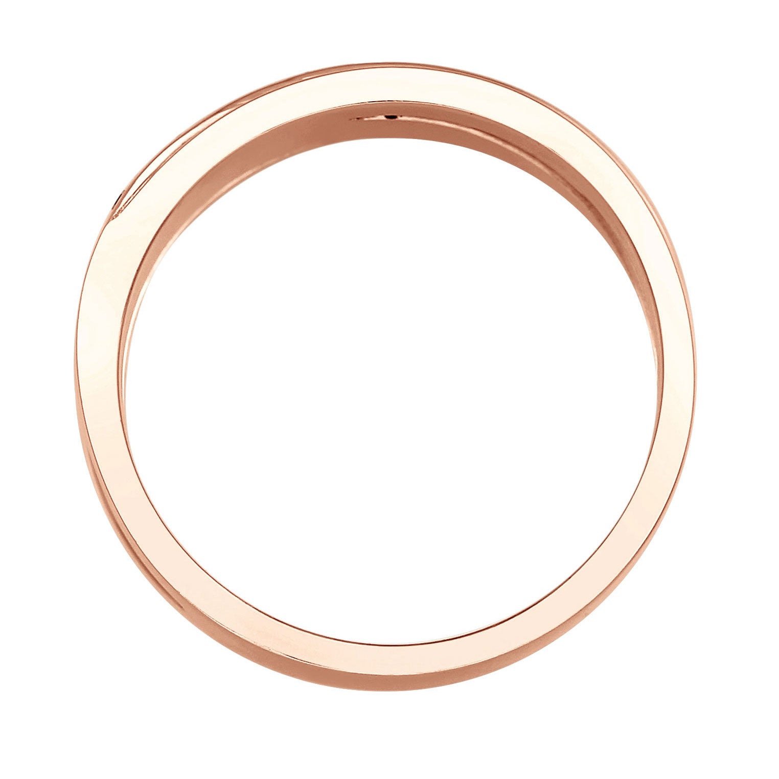 Roségold - Elli | Bandring gedreht | Kristalle (Weiß) | 925er Sterling Silber rosévergoldet