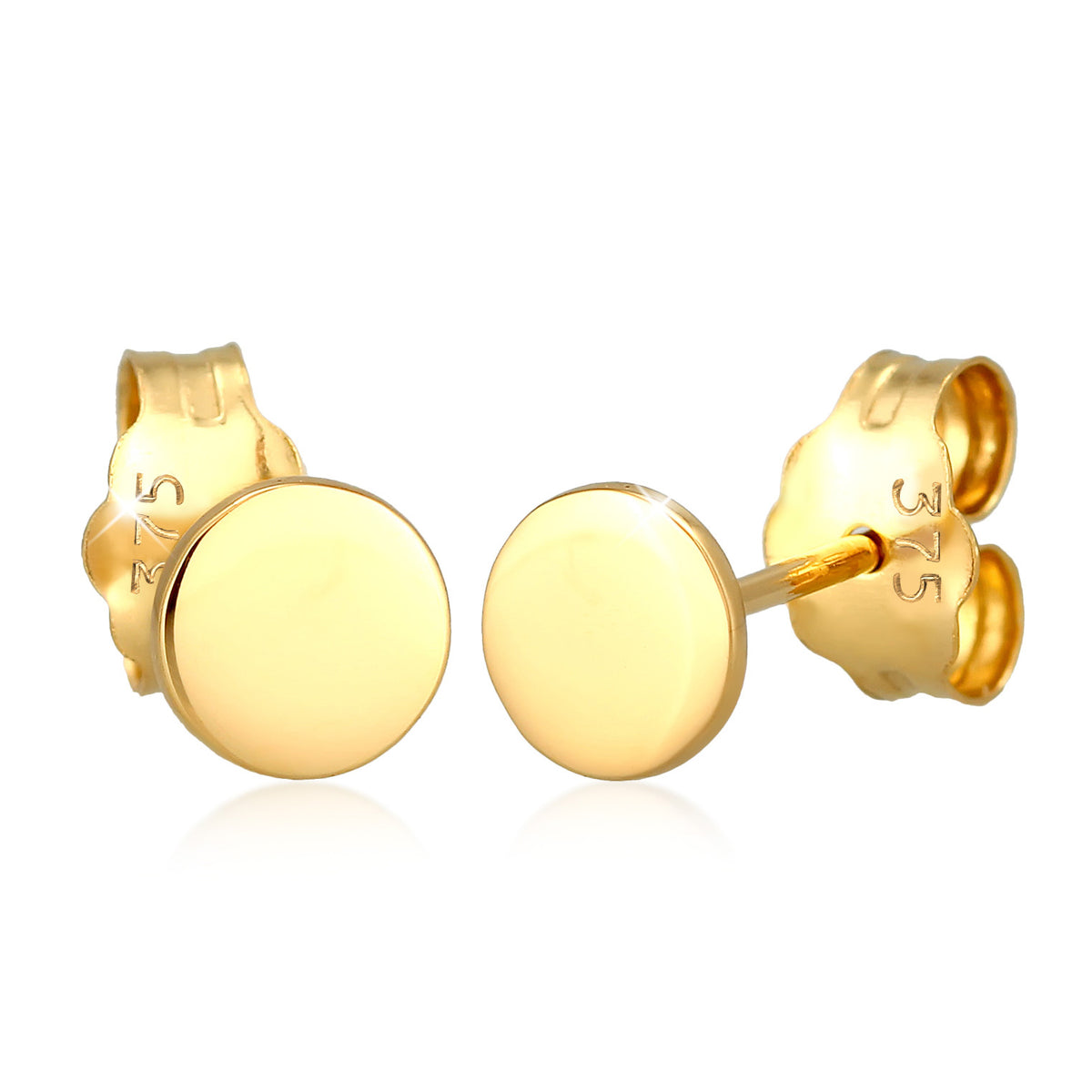 Gold - Elli PREMIUM | Ohrstecker Plättchen | 375er Gelbgold