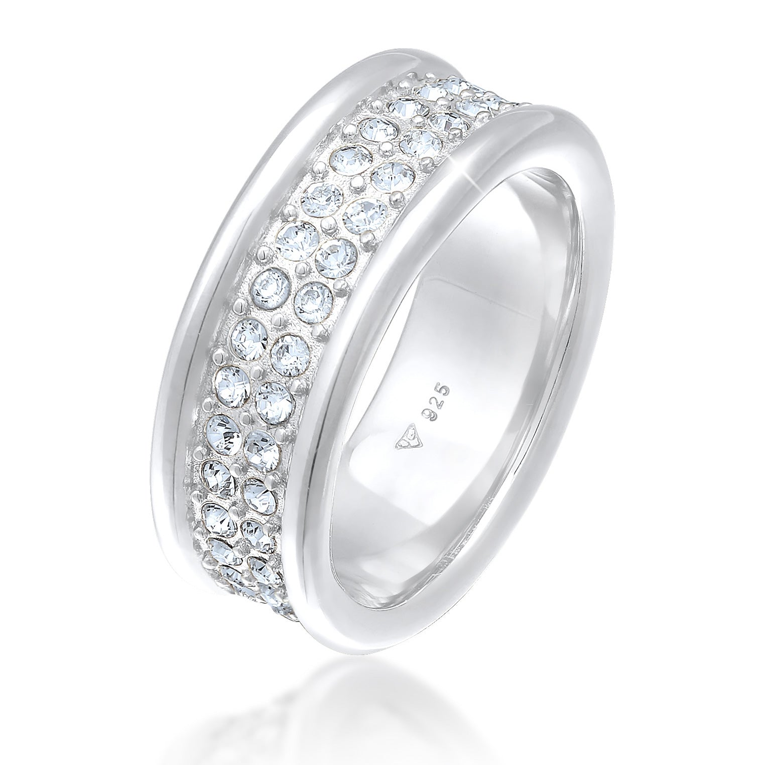 Silber - Elli PREMIUM | Bandring | Mit Kristallen von Swarovski® (weiß) | 925er Sterling Silber