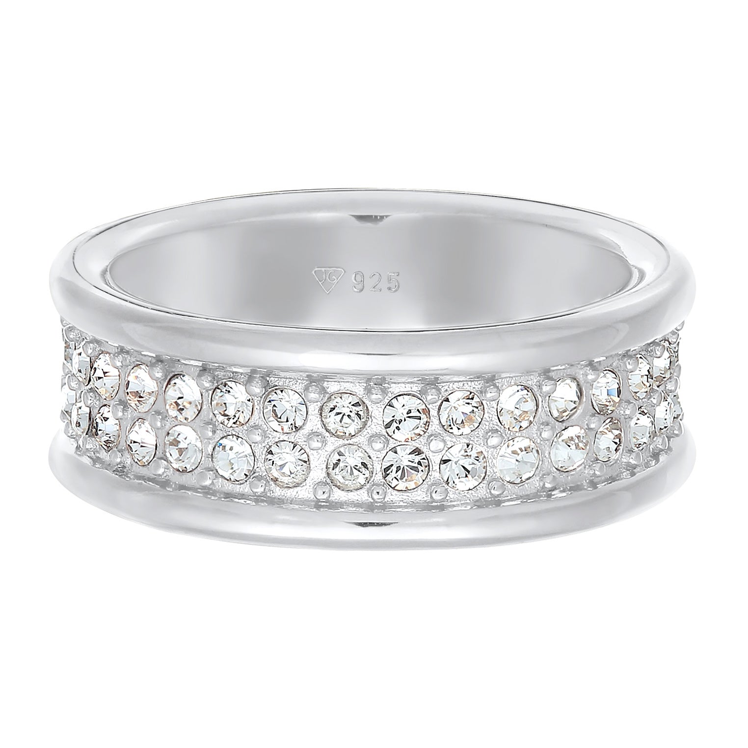 Silber - Elli PREMIUM | Bandring | Kristalle (weiß) | 925er Sterling Silber