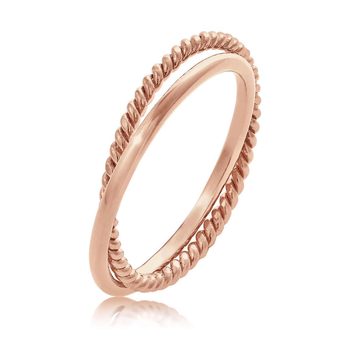 Roségold - Elli | Bandring Twisted | 925 Sterling Silber Rosévergoldet