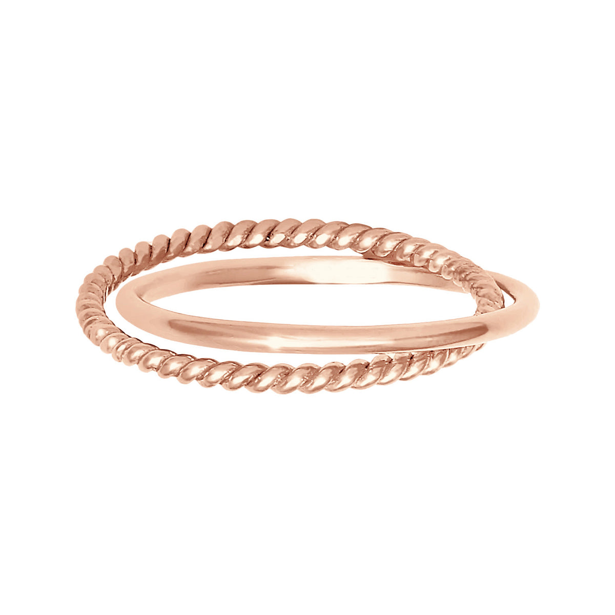 Roségold - Elli | Bandring Twisted | 925 Sterling Silber Rosévergoldet