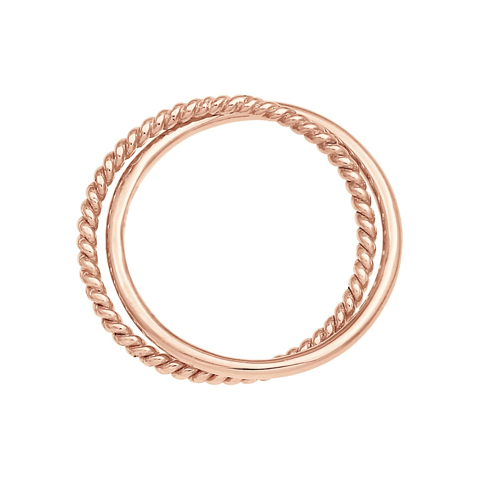 Roségold - Elli | Bandring Twisted | 925 Sterling Silber Rosévergoldet