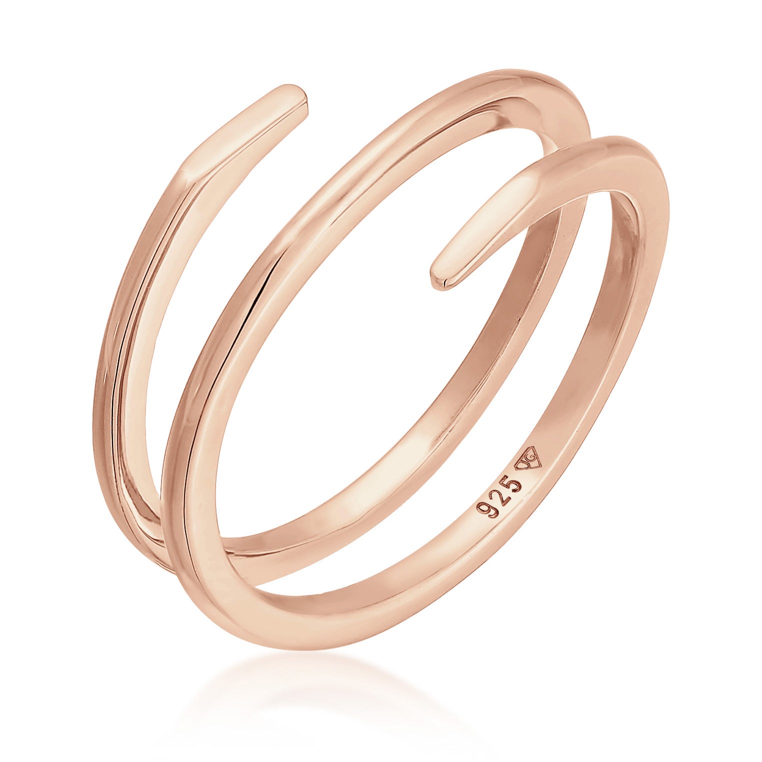 Roségold - Elli | Ring Geo | 925 Sterling Silber Rosévergoldet