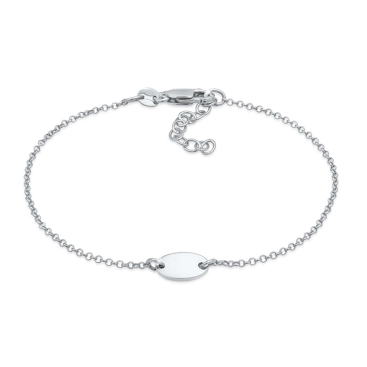 Silber - Elli | Armband Plättchen Oval | 925er Sterling Silber