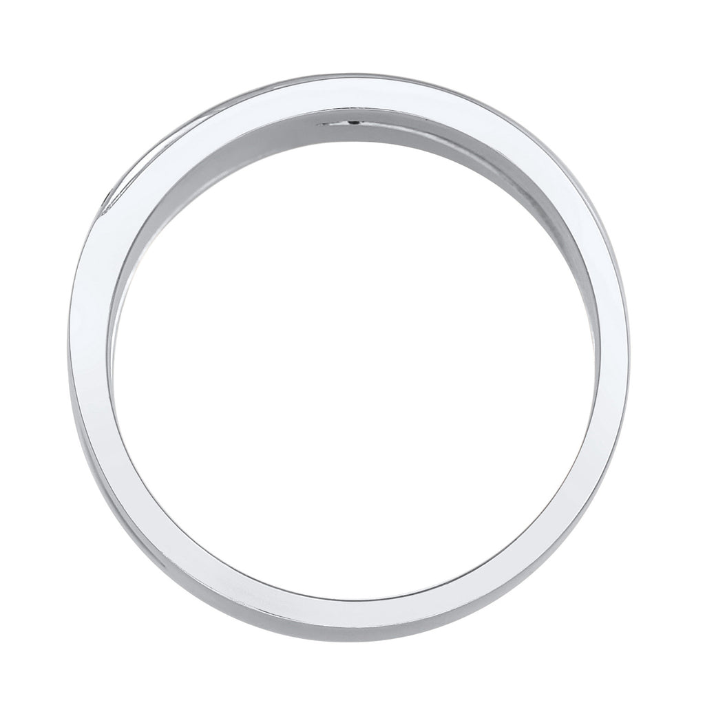 Silber - Elli | Bandring gedreht | Mit Kristallen von Swarovski® (Weiß) | 925er Sterling Silber