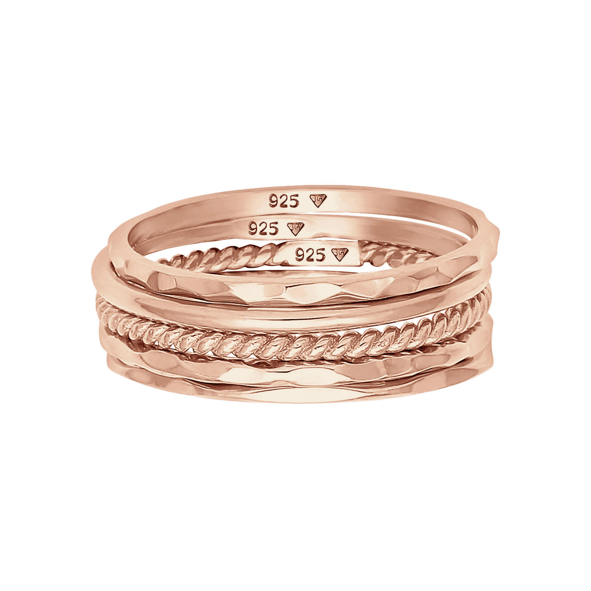Roségold - Elli | Bandring | 925 Sterling Silber Rosévergoldet