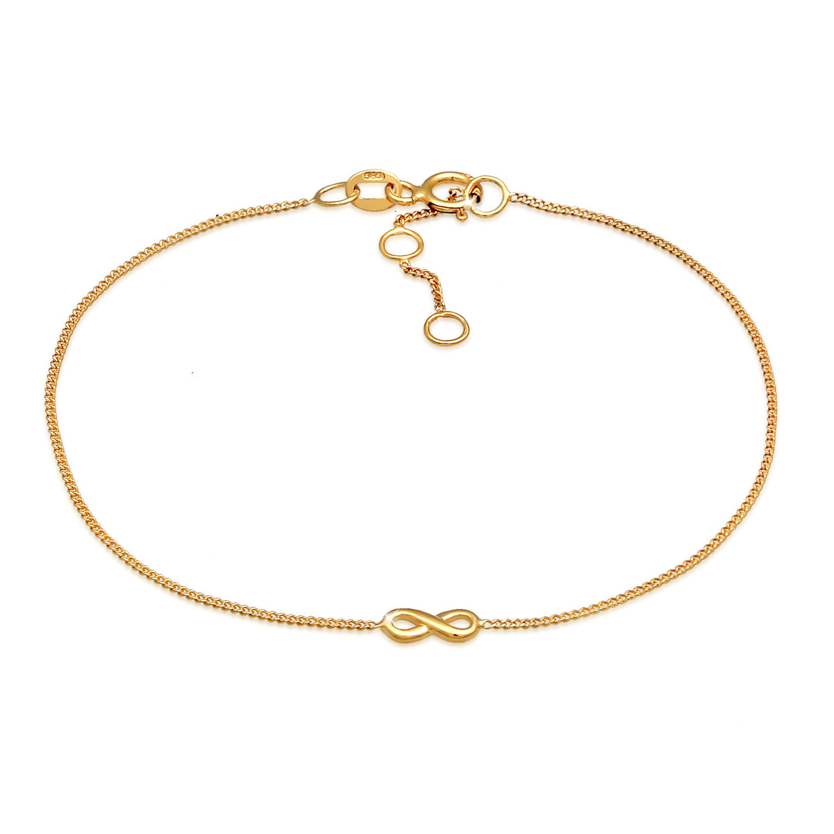 Gold - Elli PREMIUM | Armband Unendlichkeit Symbol | 585 Gelbgold