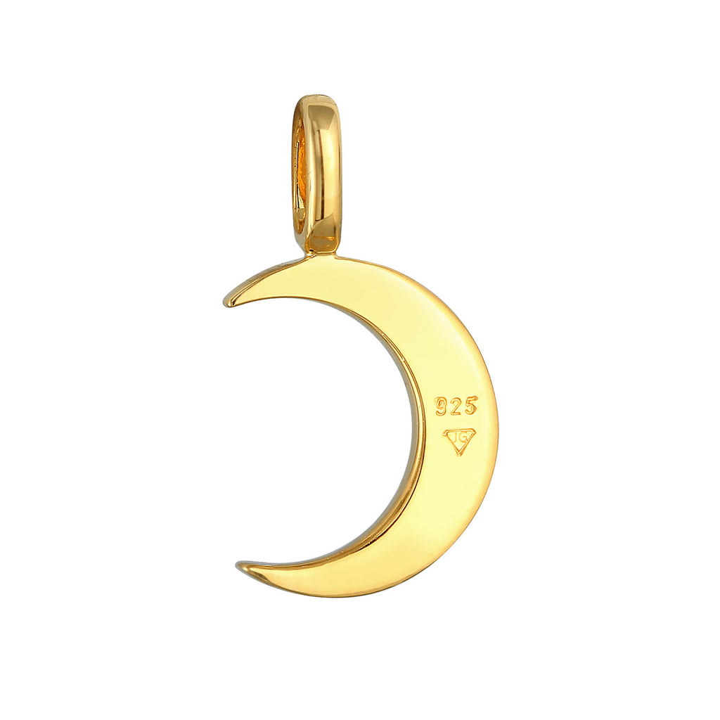 Gold - Elli | Anhänger Mond | 925er Sterling Silber Vergoldet