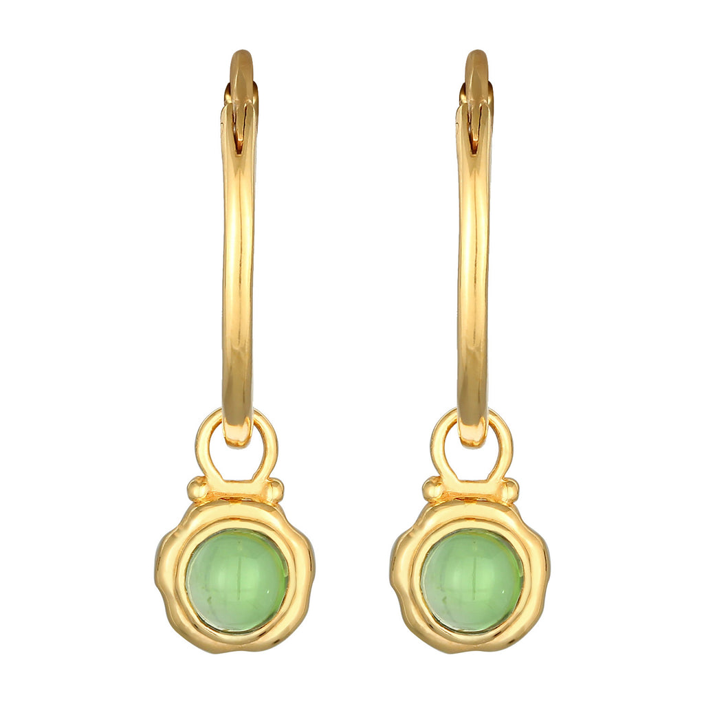 Gold - Elli PREMIUM | Creolen | Peridot (grün) | 925er Sterling Silber