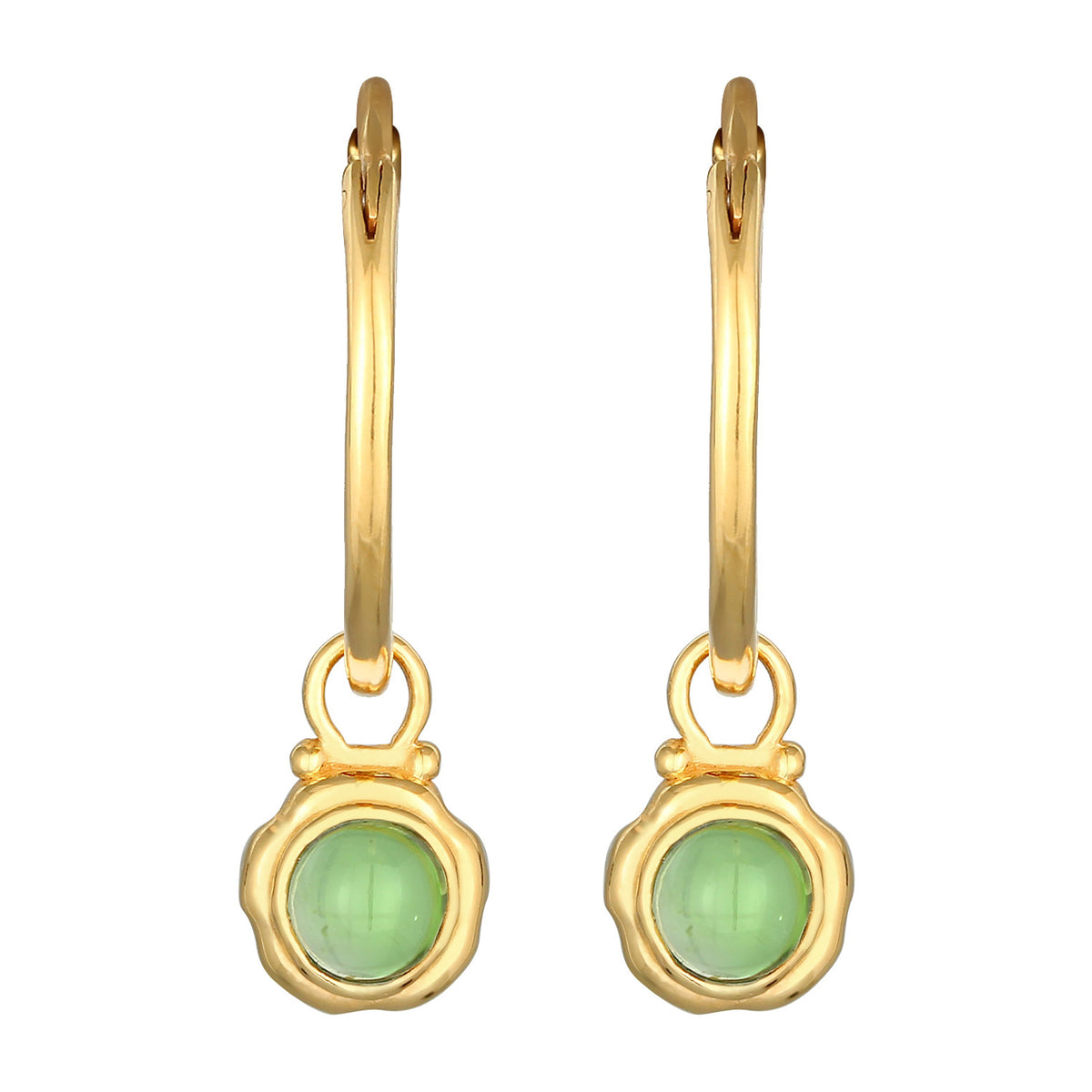 Gold - Elli PREMIUM | Creolen | Peridot (grün) | 925er Sterling Silber