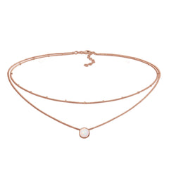 Roségold - Elli | Choker | Opal (Weiß) | 925 Sterling Silber Rosévergoldet
