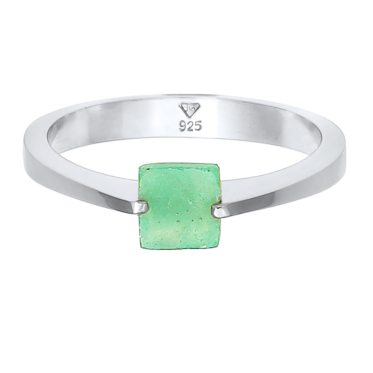 Silber - Elli PREMIUM | Ring | Jade ( Grün ) | 925 Sterling Silber vergoldet