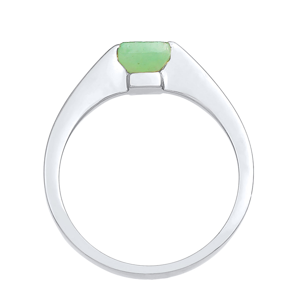 Silber - Elli PREMIUM | Ring | Jade ( Grün ) | 925 Sterling Silber vergoldet