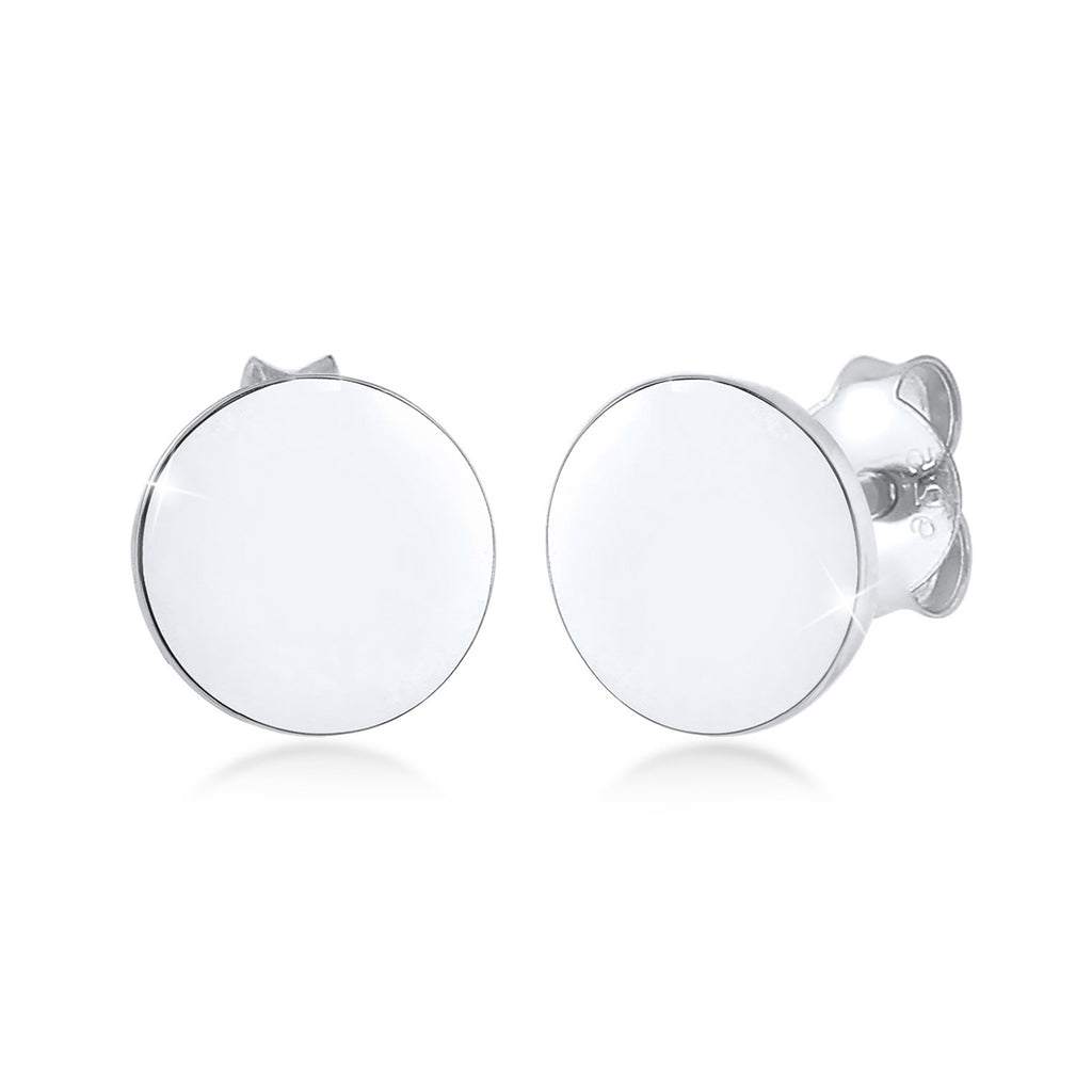 Silber - Elli | Ohrstecker Plättchen Glanz | 925er Sterling Silber