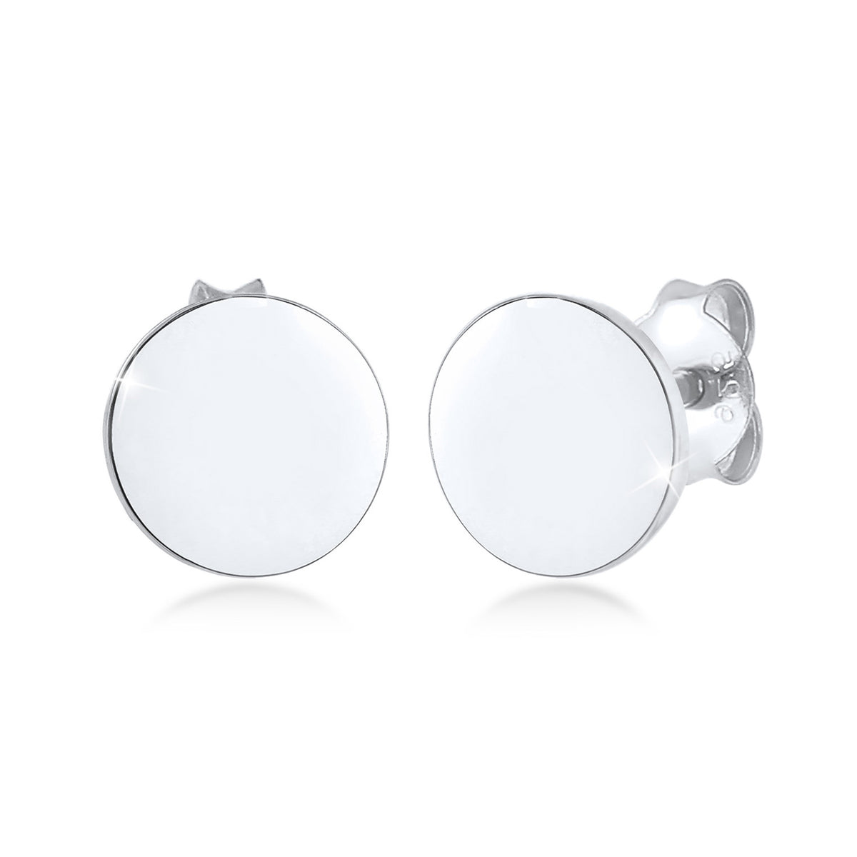 Silber - Elli | Ohrstecker Plättchen Glanz | 925er Sterling Silber