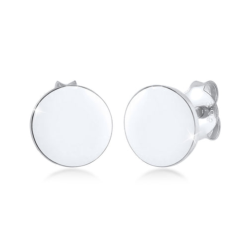 Silber - Elli | Ohrstecker Plättchen Glanz | 925er Sterling Silber