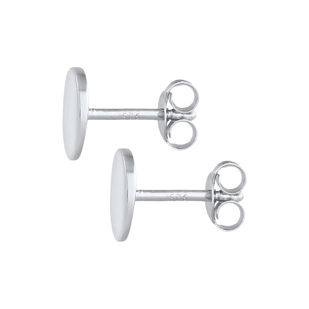Silber - Elli | Ohrstecker Plättchen Glanz | 925er Sterling Silber