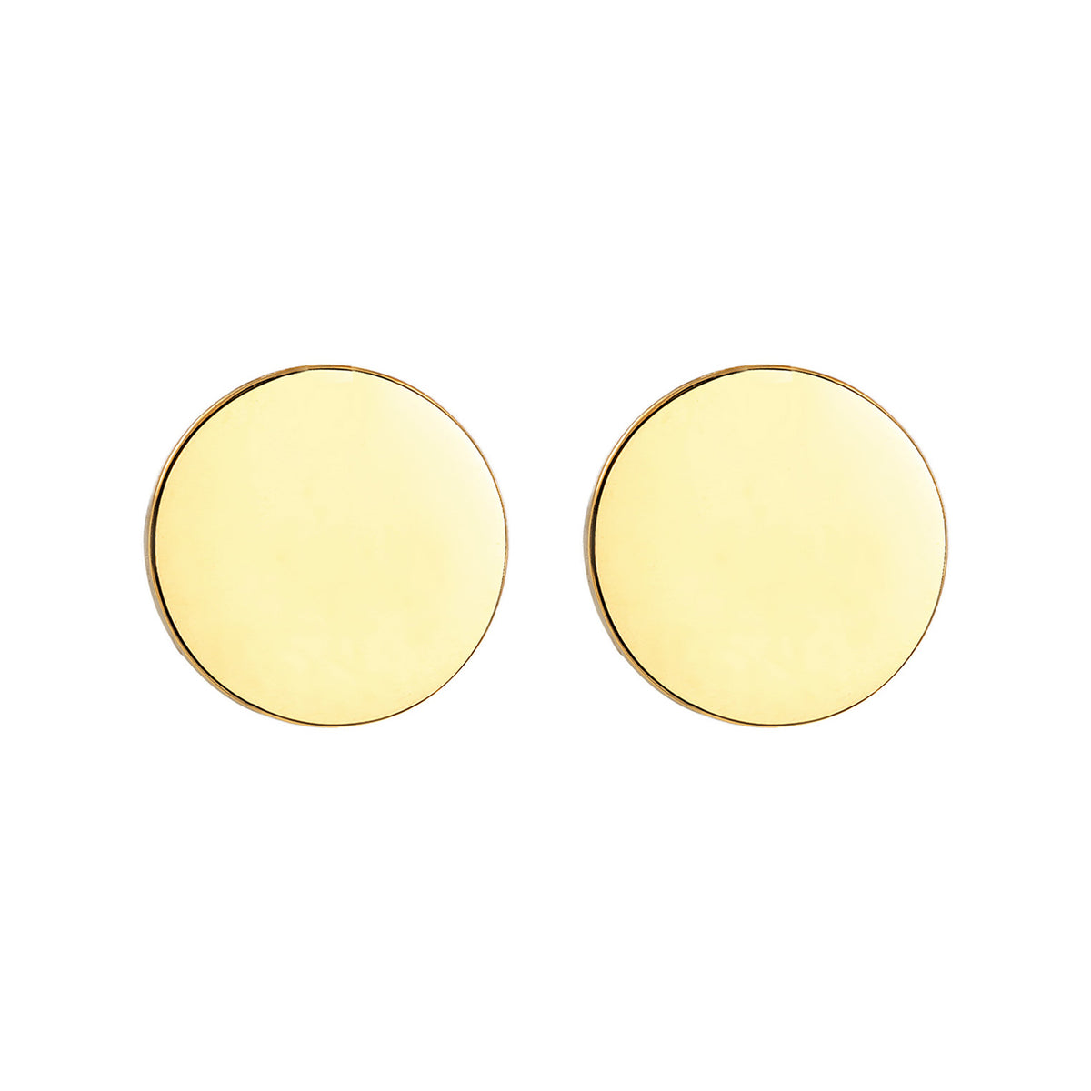 Gold - Elli | Ohrstecker Plättchen Glanz | 925er Sterling Silber