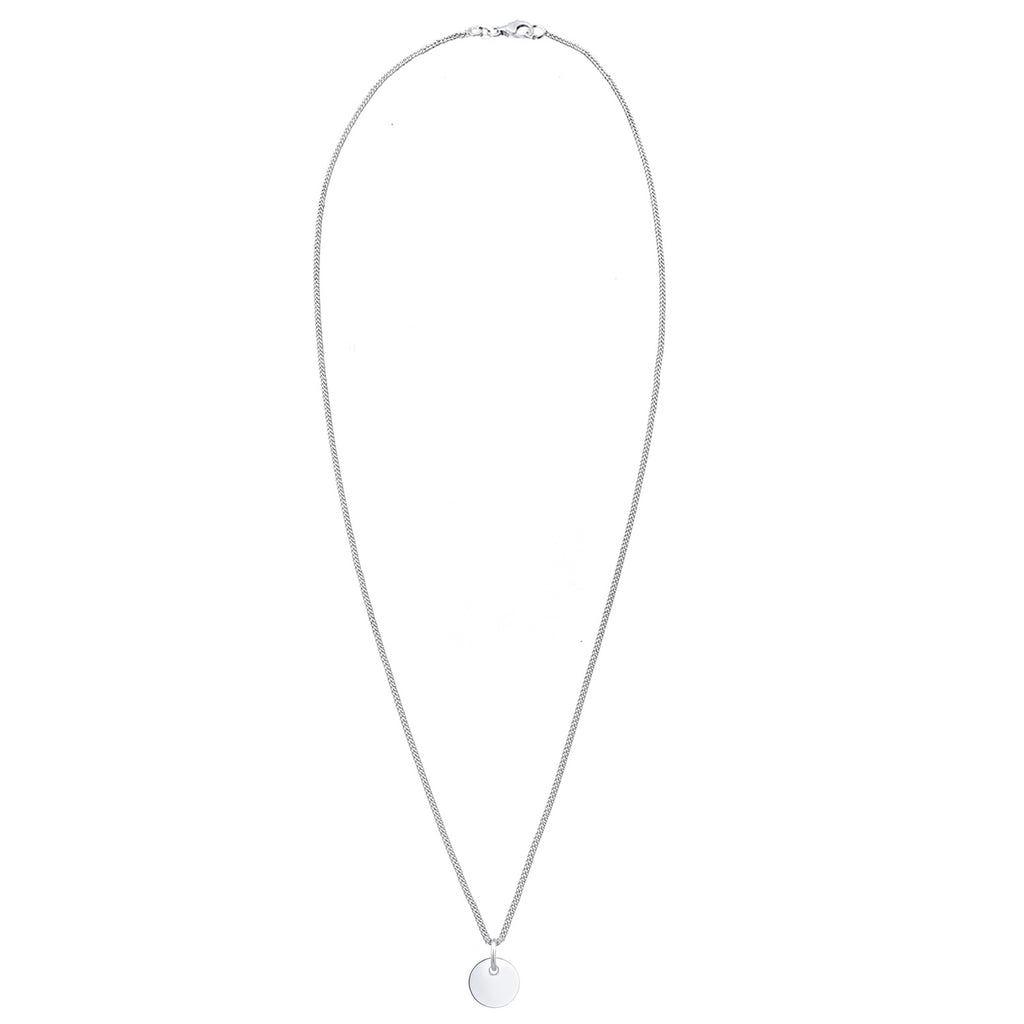 Silver engravable - Elli | Halskette | Gravur Plättchen | 925 Sterling Silber