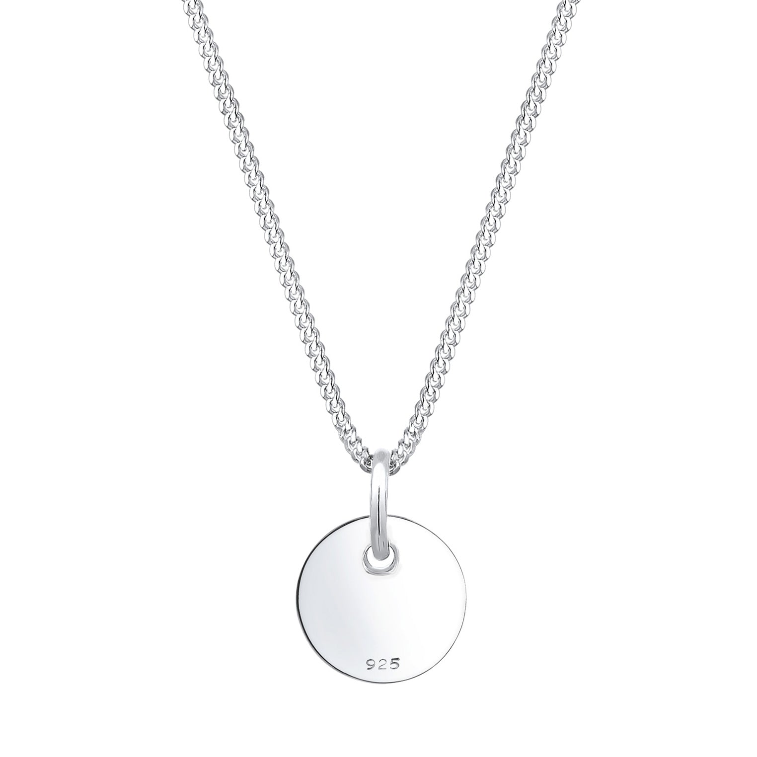 Silver engravable - Elli | Halskette | Gravur Plättchen | 925 Sterling Silber