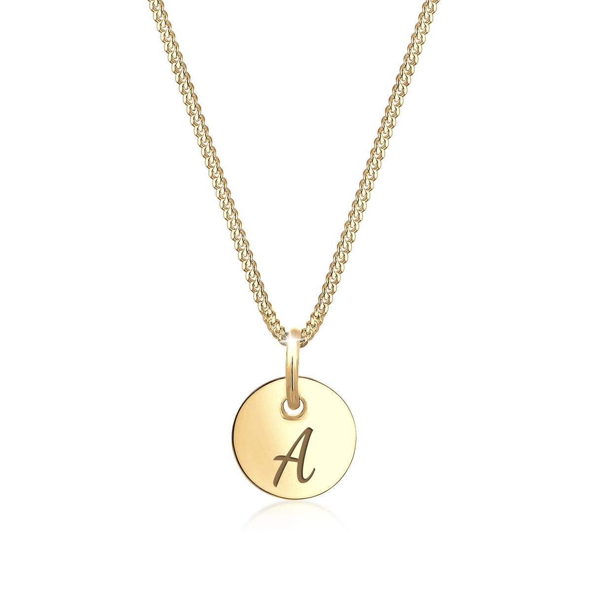 Gold engravable - Elli | Halskette Geo Personalisierbar | 925 Sterling Silber vergoldet