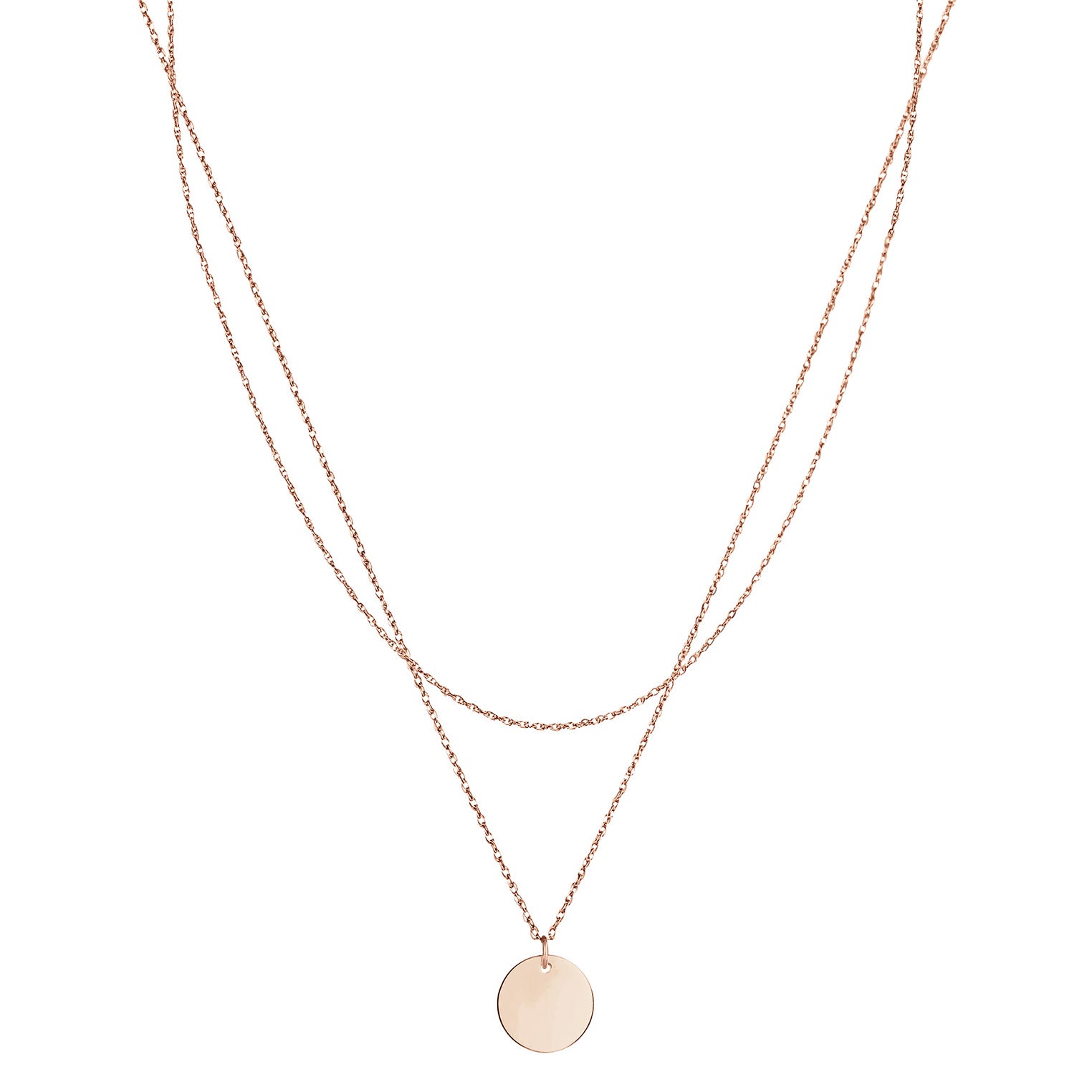 Roségold - Elli | Layer-Halskette Geo | 925 Sterling Silber Rosévergoldet