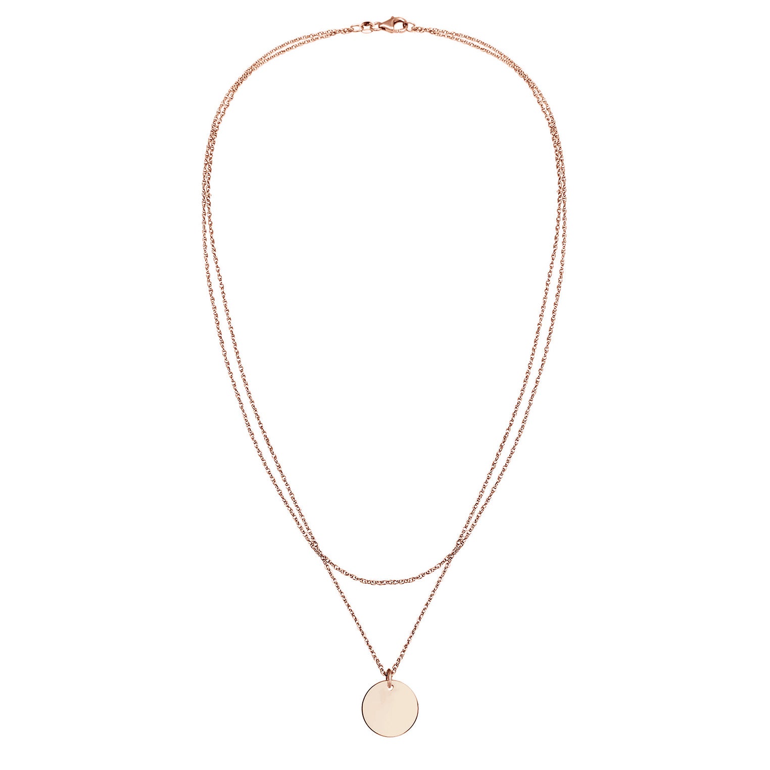 Roségold - Elli | Layer-Halskette Geo | 925 Sterling Silber Rosévergoldet