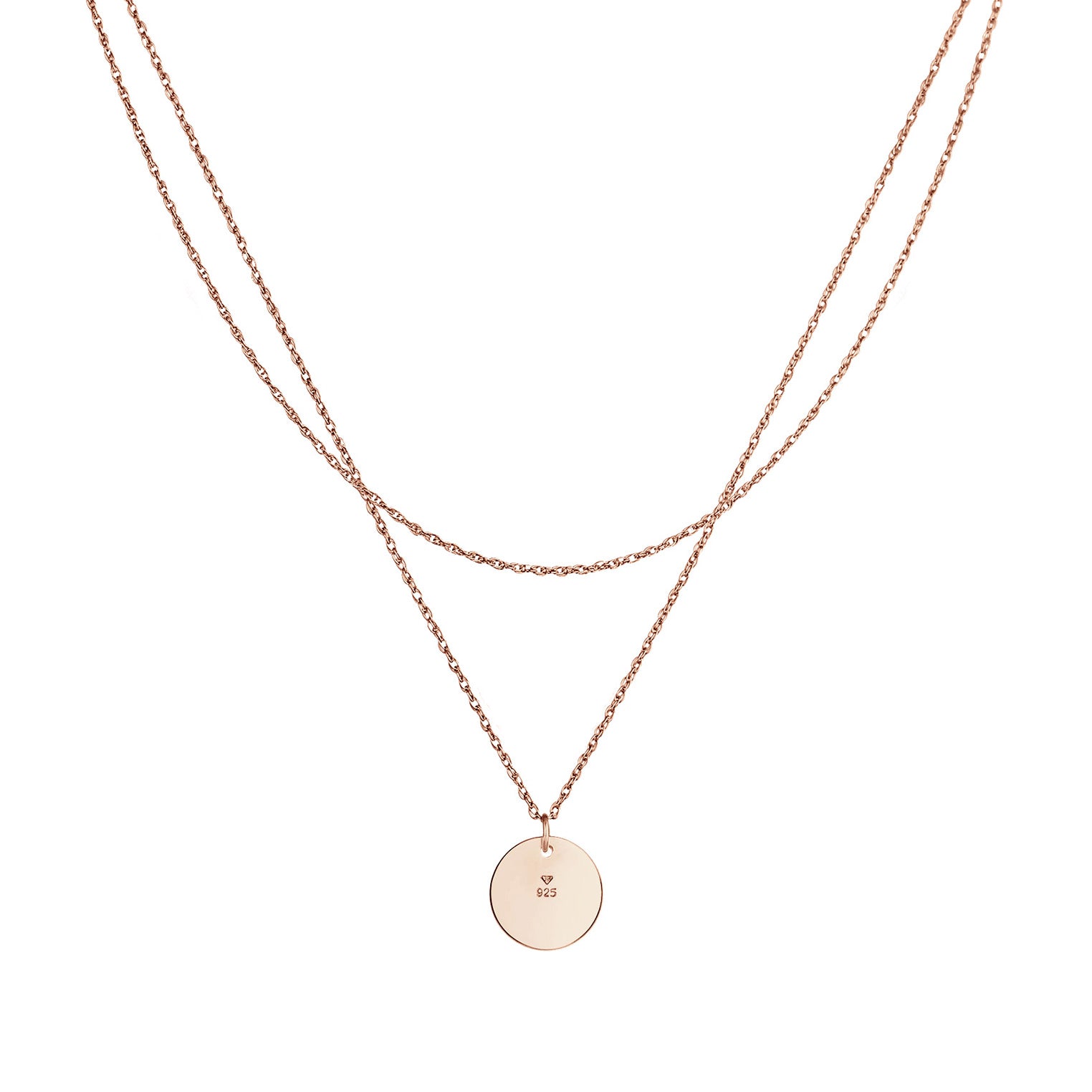 Roségold - Elli | Layer-Halskette Geo | 925 Sterling Silber Rosévergoldet