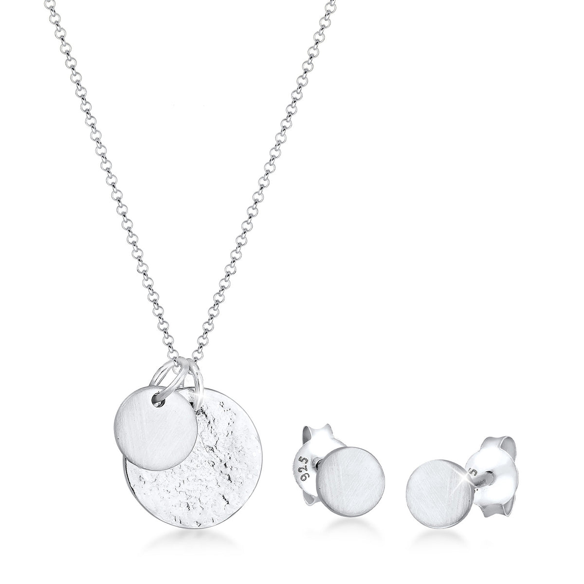 Silber - Elli | Schmuckset Plättchen Organic | 925er Sterling Silber