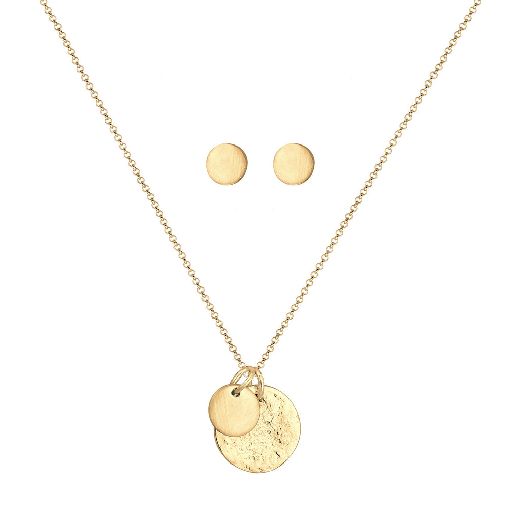 Gold - Elli | Schmuckset Plättchen Organic | 925er Sterling Silber vergoldet