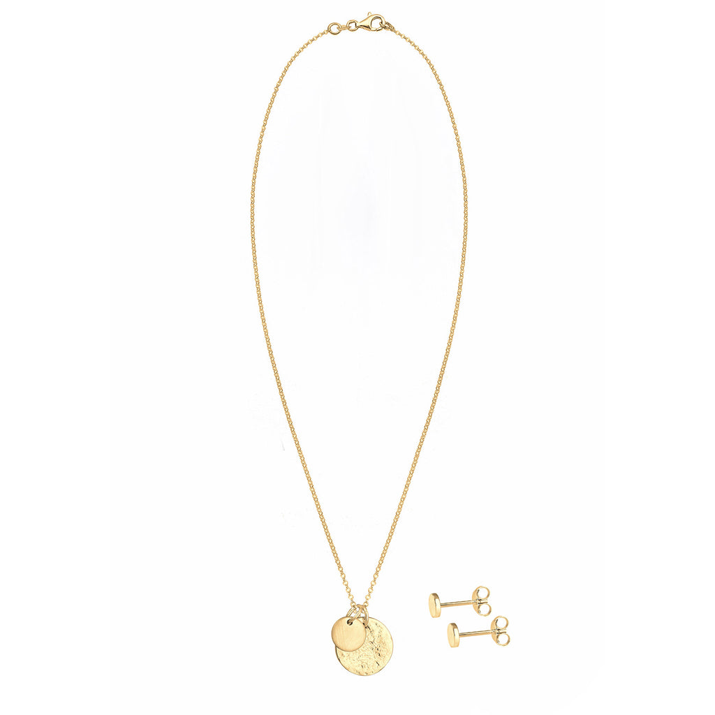 Gold - Elli | Schmuckset Plättchen Organic | 925er Sterling Silber vergoldet